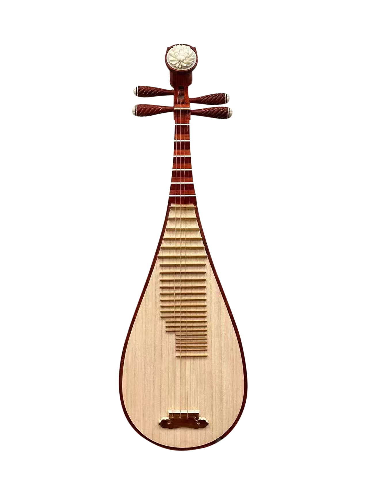 AUCN Pipa - Red Sandalwood Pipa with Bone Inlay