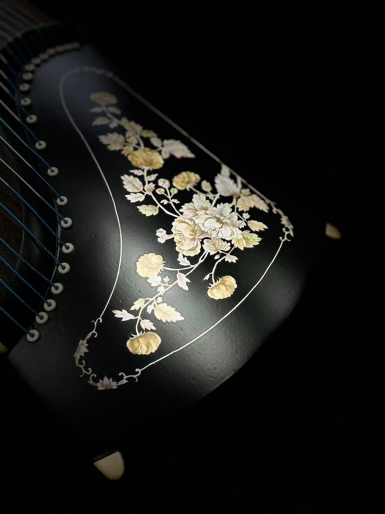Yayun Guzheng - Black Peony Rosewood Guzheng
