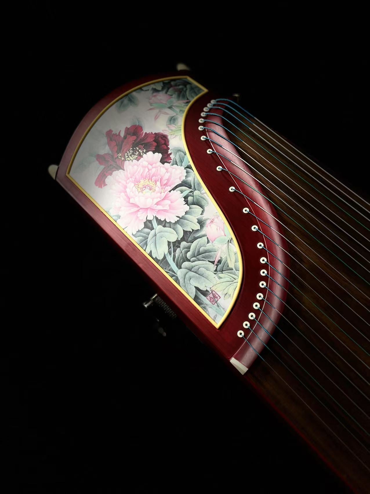 Yayun Guzheng -  Red Peony Rosewood Guzheng