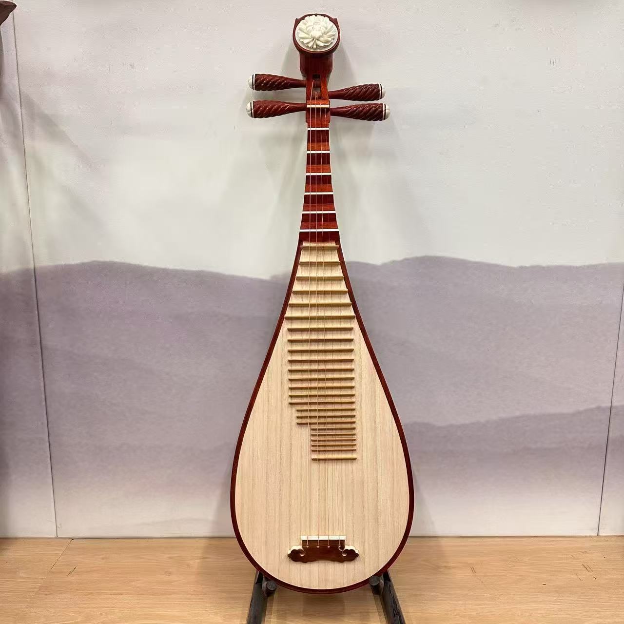 AUCN Pipa - Red Sandalwood Pipa with Bone Inlay