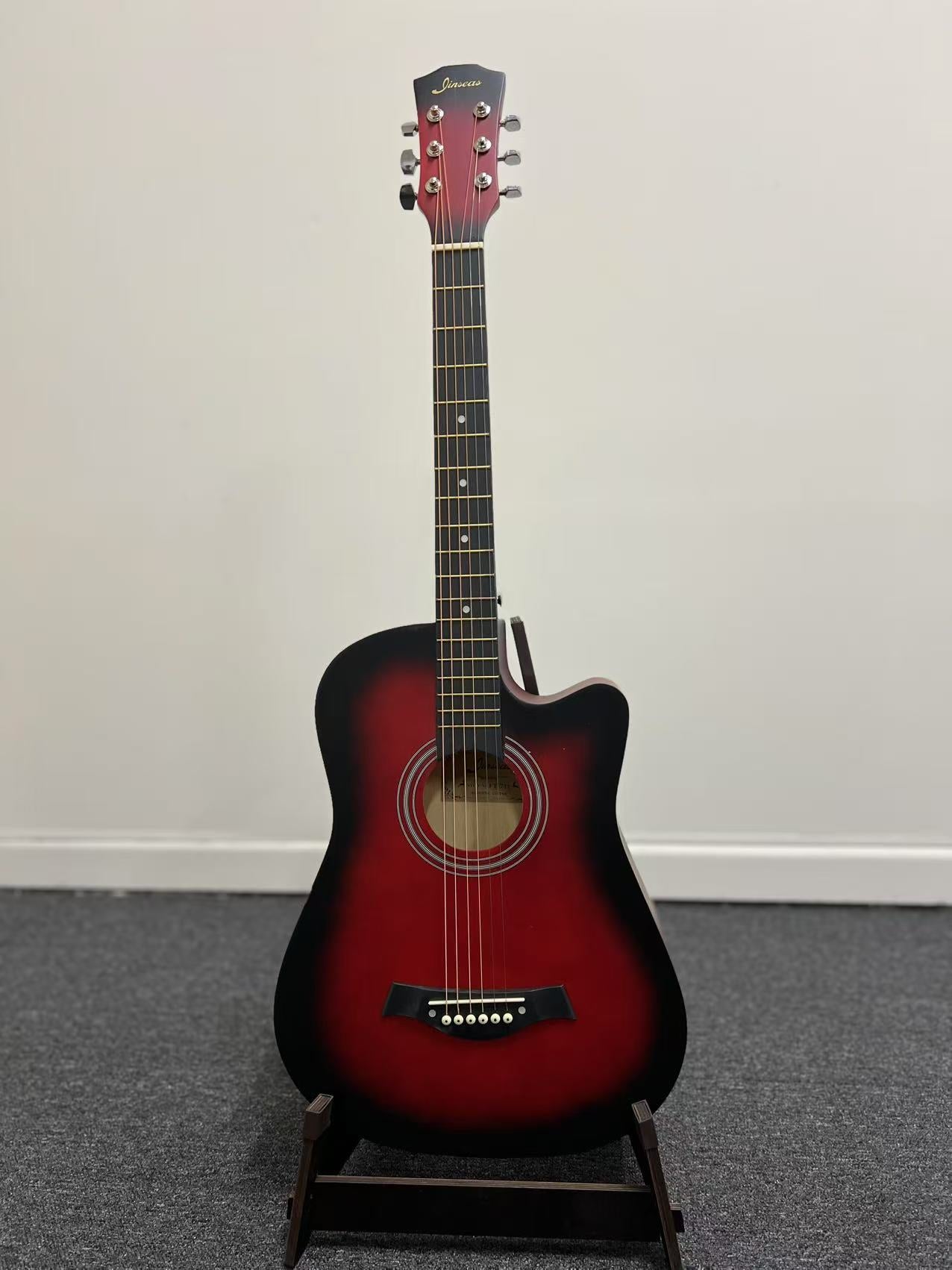 AUCN Guitar - 38-inch Standard Acoustic Guitar Red-Black