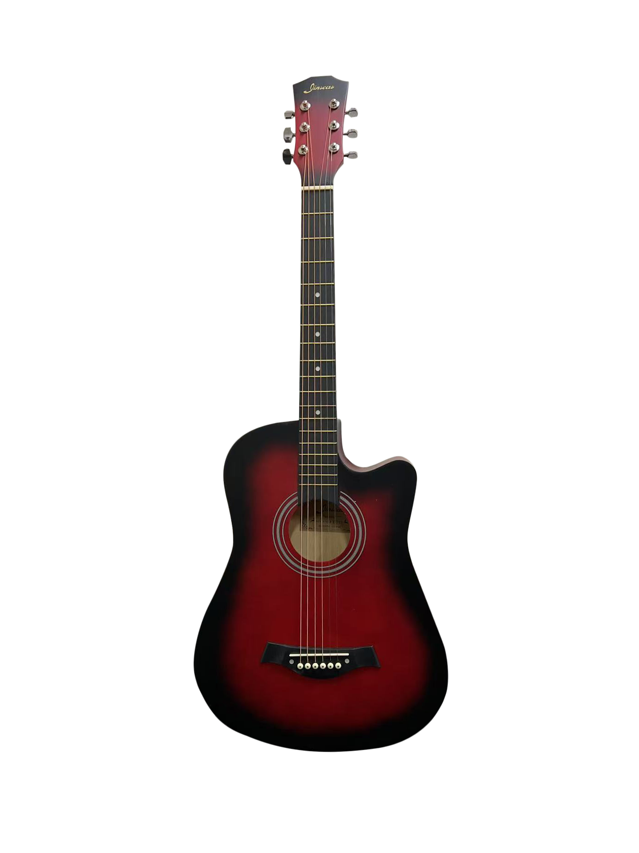 AUCN Guitar - 38-inch Standard Acoustic Guitar Red-Black